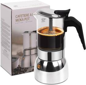 Vaolvpant 705353902949 No Coating Glass Clear Moka Pot Thickened 304 Stainless Steel Stovetop Espresso