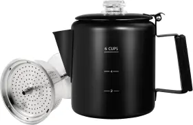Vaolvpant 711181664379 No Coating 6 Cup Percolator Coffee Pot 304 Stainless Steel Moka Stovetop Esp