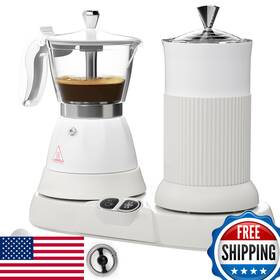 Vaolvpant B0dfy4664p Electric Espresso Machine Milk Frother 2 In 1 Efficient Moka Pot
