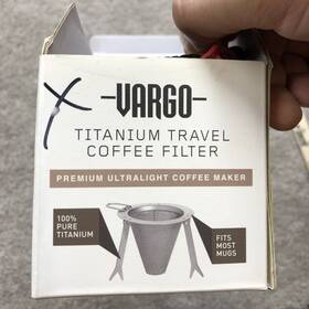 Vargo T-474 Titanium Travel Coffee Filter New Nib Defect One Arm Broke Premium Works