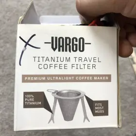 T-474 Vargo Titanium Travel Coffee Filter New Nib Defect One Arm Broke Premium Works