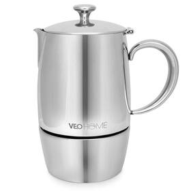 Veohome 760289370320 Stovetop Espresso Coffee Maker - Multi-stove Stainless Steel Induction Moka P