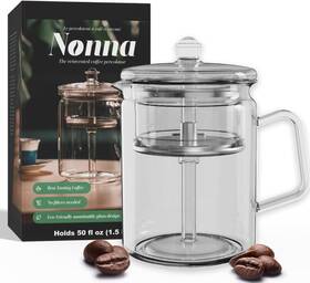 Verdetech Vtn-001 Glass Coffee Percolator - The Nonna Non-electric Borosilicate Transparent