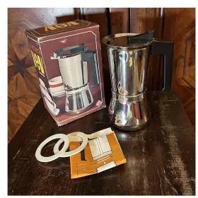 Taz.6 Vev Vintage Caffettiera Express 18/10 Stovetop Espresso Maker Milano Italy