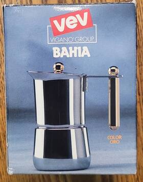 Vev Vigano 000624082064 Bahia Italian Moka Espresso Coffee Maker Design Italy 1 Cup Solo