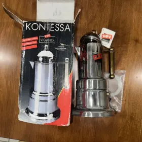 Vev Vigano Kontessa 000624080107 12 Cup Stovetop Espresso Maker Stainless Induction Italy