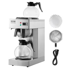 Vevor 197988089896 Commercial Coffee Maker With 2 Warming Plates Brews 12 Cups In 7 Minutes