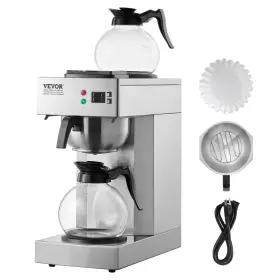 Vevor 197988089896 Commercial Coffee Maker With 2 Warming Plates Brews 12 Cups In 7 Minutes