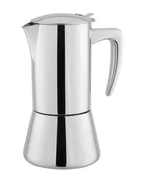 Via Crema 260673393113 Moka Stovetop Espresso Maker Stainless Steel For Induction Cooktops 3-4 Cu