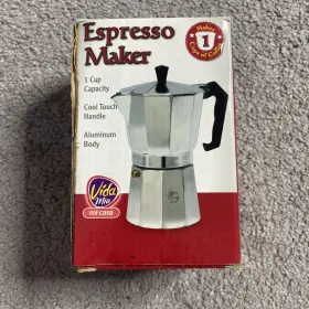 Vm59030 Vida Mia Espresso Stove Top Coffee Maker 1 Cup Aluminum New