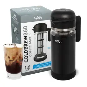 E23160 Vinci Cold Brew 360 Glass Coffee Maker Featuring Patented Dual Filter 36