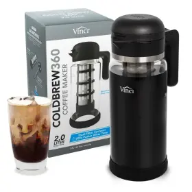 E23170 Vinci Cold Brew 360 Glass Coffee Maker Featuring Patented Dual Filter 36