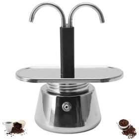 Vingvo Vingvo5ecwagbnis Pot 2 Cups 100ml Mini Double Head Coffee Maker Porttable Stainless Steel Es