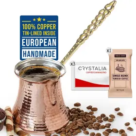 5823749520 Volarium Turkish Coffee Pot Greek Arabic Maker Hammered Copper Cezve