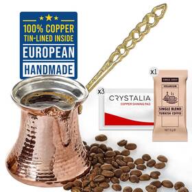 Volarium 612508277947 Turkish Coffee Pot Greek Arabic Maker Hammered Copper Cezve