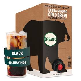 Wandering Bear 705353382376 Straight Black Organic Cold Brew Coffee On Tap 96 Fl Oz - Extra