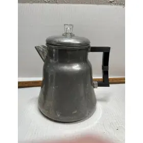 X-3012 Wear-ever Vintage Aluminum Percolator Coffee Pot With Glass Knob