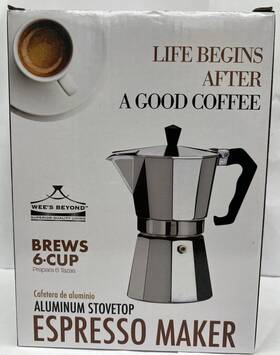 Wee S Beyond 847889075275 Espresso Maker Stovetop Brews 6 Cup