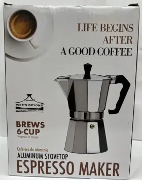 Wee S Beyond 847889075275 Espresso Maker Stovetop Brews 6 Cup