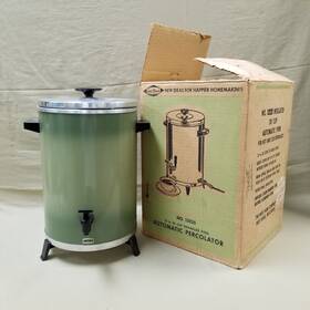 West Bend 13525 Vintage Avocado Green Coffee Percolator Model Electric