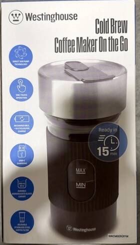 Westinghouse 895091303712 Cold Brew Coffee Maker On The Go. Color Yellow
