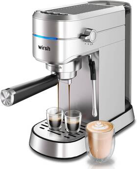 Wirsh 783902810341 Espresso Machine 20 Bar Maker With Commercial Stainless Steel