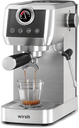 Wirsh Cm-1665 Espresso Machine 20 Bar Semi-automatic Maker Silver/black