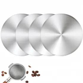 Wqhlongbo 607612927734 4 Pack 53.3mm Espresso Puck Screen Reusable Coffee Filter Silver