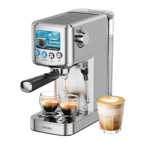 Xixubx 5119 Espresso Machine 20 Bar With Milk 12.5 Inch D X 6.2 W 12.6 H Silver