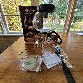 Yama 711467465085 Sy-8 Glass Siphon 8 Cup Stove Top Coffee Maker 40 Ounce New In Box