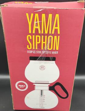 Yama Glass Yamsy8 8 Cup Stovetop Siphon Coffee Maker 24oz Borosilicate Nob