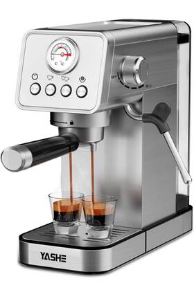 Yashe Az-em1503 Espresso Machines 20 Bar Upgraded 1350w Maker Silver White
