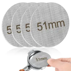 20004305302 Ymkwz 4pcs Espresso Coffee Screen 51mm Reusable Filter One Size Silver