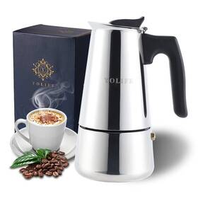 Yolife 650226991059 Stovetop Espresso Maker Italian Moka Pot 6 Cups/ 300 Ml/10 Oz Cup 50ml