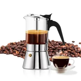 Mkh01-2 Yolife Premium Crystal Glass Top And Stainless Steel Induction Moka Pot 6 Cup 240ml/