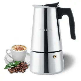 W00073 Yolife Stovetop Espresso Maker Small Italian Moka Pot Cafe For Coffee Cappu