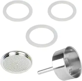 Yc016 Yuecy 5pcs Moka Pot Coffee Replacement Parts - 3pcs Silicone Gaskets 1pcs 6cup