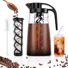 Yurick Y-cbc-01 Cold Brew Coffee Maker 70 Oz 2100 Ml Bpa Free Tritan Pitcher Iced Black