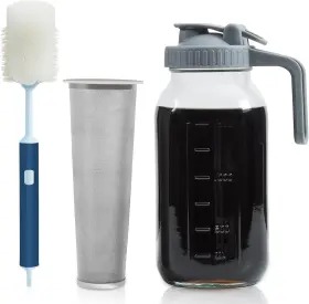 Zamron 744110743821 Cold Brew Coffee Maker 64oz Food Grade Glass Pitcher Strong Sealing Co