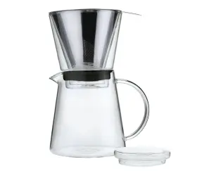 M045000 Zassenhaus 006528045000 Glass/stainless Steel Pour-over Coffee Brewer 4.75 Inch Diameter X 8.5