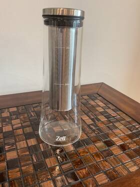 Zell Cp-gp-100 Airtight Cold Brew Ice Coffee Tea Pot 1l With Directions