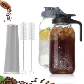 Pitcher-2-ld Zhengyaoyang 2 Quart Glass Pitcher With Lid For Fridge Cold Brew Coffee Maker 64 Oz Pack Ai