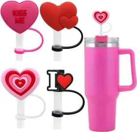 004-6 Zoranala Stanley Cup Accessories 40oz 30oz Tumbler Pink And Red Heart
