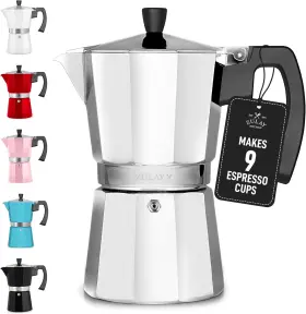 Zulay Kitchen 313107979927 Moka Pot Espresso Stovetop Coffee Maker - Leak-proof Stainless Steel Eas