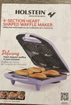 Holstein Housewares Lavender Maker Heart-shaped 4WAFFLE Non-stick New. Price: $28.00.
