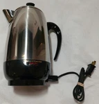 Vtg Faberware Superfast Automatic Electric Coffee Percolator Polished Chrome Used. Price: $26.00.