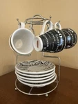 Bene Casa Espresso & Set W/ Rack 6 Cups, 5 New. Price: $40.00.