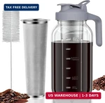 Junvpic Cold Brew Coffee Maker Jar - 64OZ Wide Mouth,leakproof,heavy Duty Glass New. Price: $31.03.