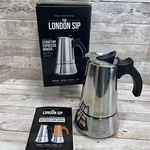 London Sip 6 Cup Stainless Steel Stove-top Espresso Maker Coffee Pot Open. Price: $42.99.