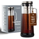 Brewmoo- Airtight Cold Coffee Maker Pitcher, 1.4L / 48OZ, Black New. Price: $54.70.